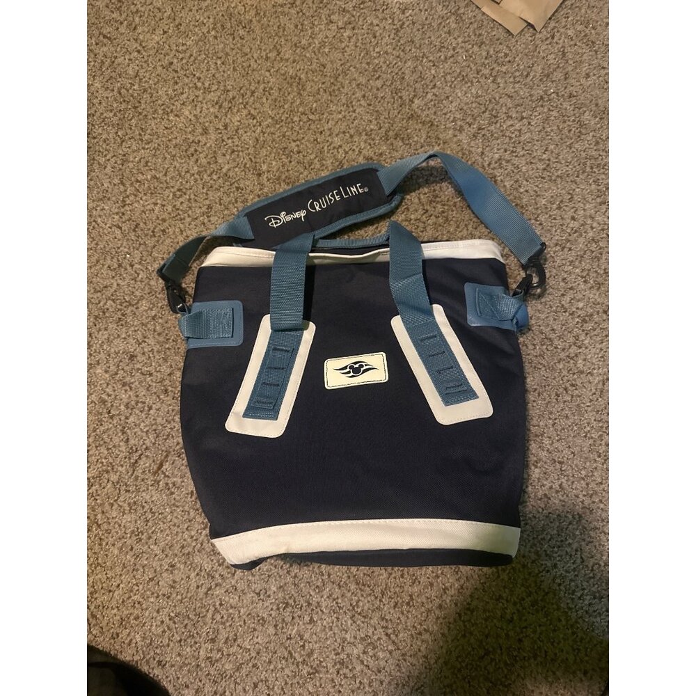 Disney Cruise Line Insulated Cooler Bag Navy Blue White Tote Adjustable Strap